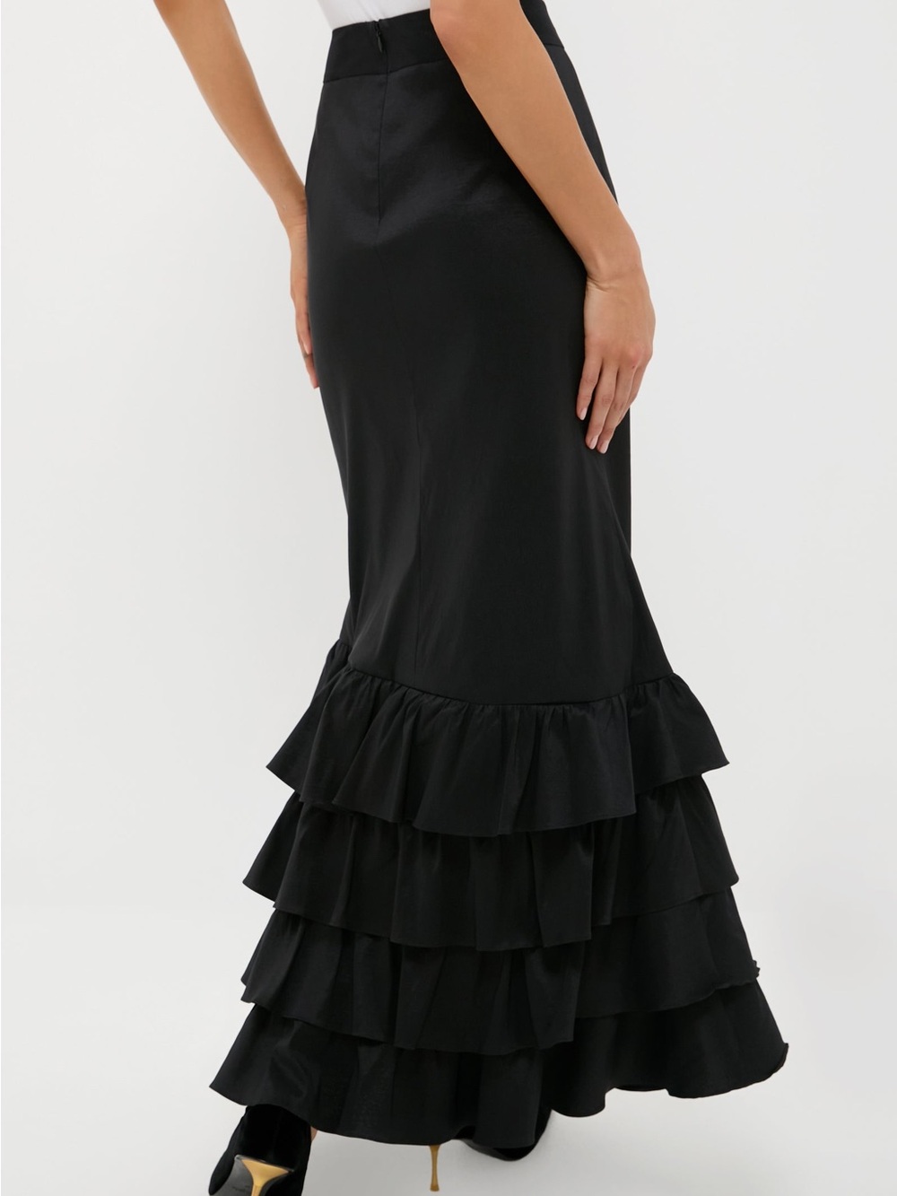 Tuckernuck Black Tiered Ruffle Maxi Skirt